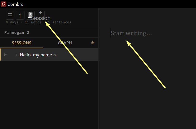 Open a new session — Ctrl+N or the + sign in the top bar