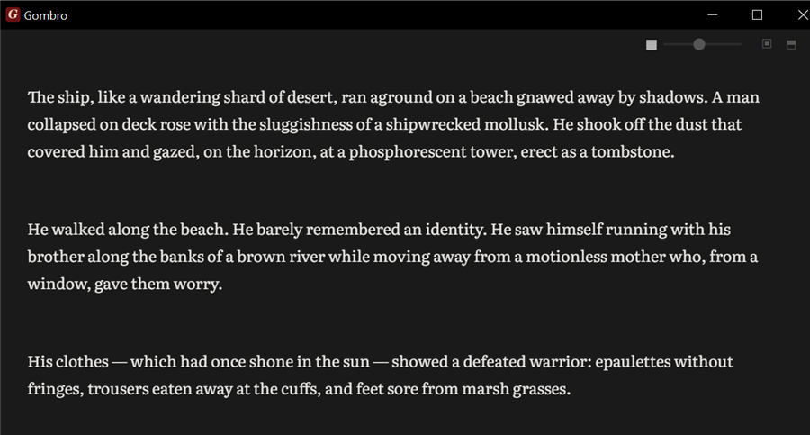 Distraction-free mode — only the Editor, to return
