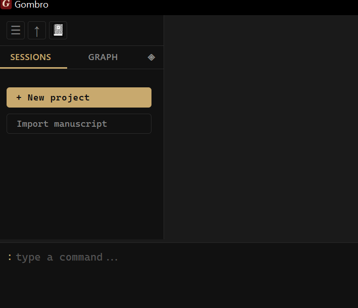 The editor in writing mode — one paragraph per block, active cursor