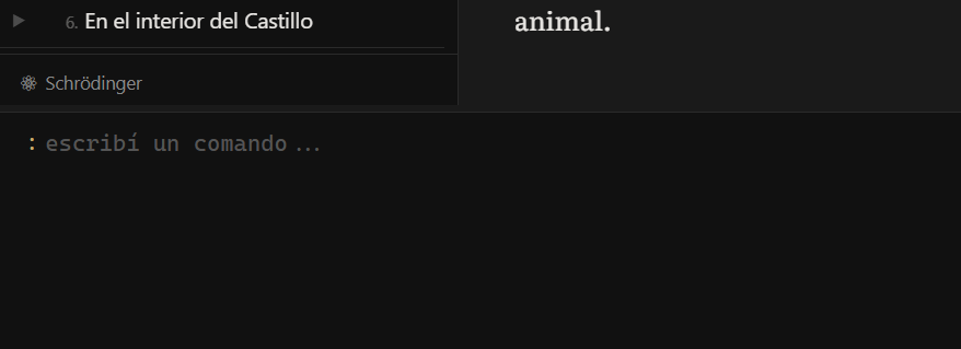 Command terminal — detail of the input line